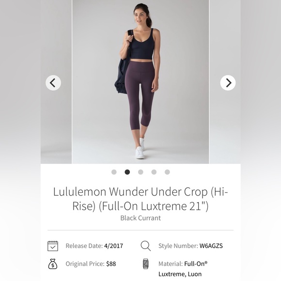 Lululemon Wunder Under High Rise Crop Leggings Purple Size 10 - Picture 3 of 9